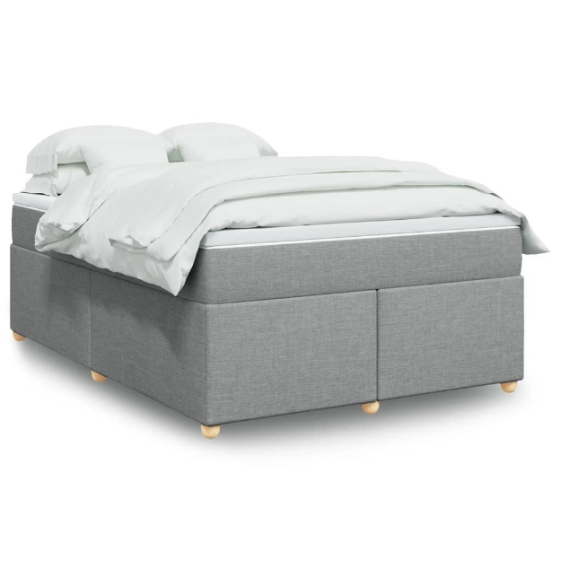 Giroletto a Molle con Materasso Grigio Chiaro 140x190cm Tessuto