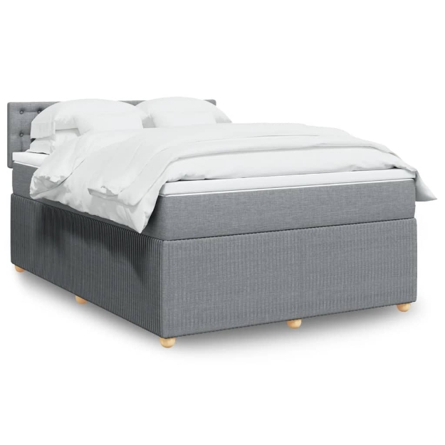 Giroletto a Molle con Materasso Grigio Chiaro 140x190cm Tessuto