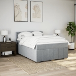 Giroletto a Molle con Materasso Grigio Chiaro 140x190cm Tessuto