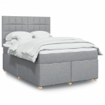 Giroletto a Molle con Materasso Grigio Chiaro 140x190cm Tessuto