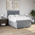 Giroletto a Molle con Materasso Grigio Chiaro 140x190cm Tessuto