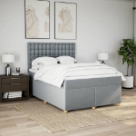 Giroletto a Molle con Materasso Grigio Chiaro 140x190cm Tessuto