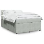Giroletto a Molle con Materasso Grigio Chiaro 140x190cm Velluto