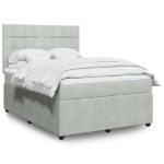 Giroletto a Molle con Materasso Grigio Chiaro 140x190cm Velluto