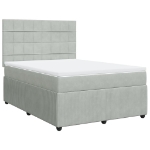 Giroletto a Molle con Materasso Grigio Chiaro 140x190cm Velluto
