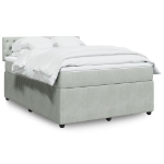 Giroletto a Molle con Materasso Grigio Chiaro 140x190cm Velluto