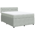 Giroletto a Molle con Materasso Grigio Chiaro 140x190cm Velluto