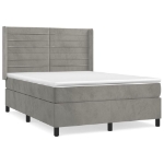 Giroletto a Molle con Materasso Grigio Chiaro 140x190cm Velluto