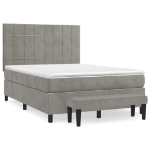 Giroletto a Molle con Materasso Grigio Chiaro 140x190cm Velluto