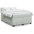 Giroletto a Molle con Materasso Grigio Chiaro 140x190cm Velluto