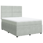 Giroletto a Molle con Materasso Grigio Chiaro 140x190cm Velluto