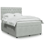 Giroletto a Molle con Materasso Grigio Chiaro 140x190cm Velluto