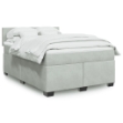 Giroletto a Molle con Materasso Grigio Chiaro 140x190cm Velluto