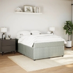 Giroletto a Molle con Materasso Grigio Chiaro 140x190cm Velluto