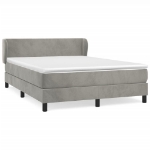 Giroletto a Molle con Materasso Grigio Chiaro 140x190cm Velluto