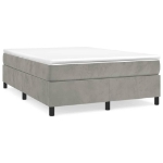 Giroletto a Molle con Materasso Grigio Chiaro 140x190cm Velluto
