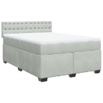 Giroletto a Molle con Materasso Grigio Chiaro 140x190cm Velluto