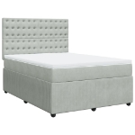 Giroletto a Molle con Materasso Grigio Chiaro 140x190cm Velluto