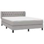 Giroletto a Molle con Materasso Grigio Chiaro 140x200cm Tessuto