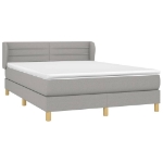Giroletto a Molle con Materasso Grigio Chiaro 140x200cm Tessuto