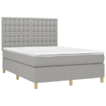 Giroletto a Molle con Materasso Grigio Chiaro 140x200cm Tessuto