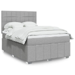 Giroletto a Molle con Materasso Grigio Chiaro 140x200cm Tessuto
