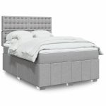 Giroletto a Molle con Materasso Grigio Chiaro 140x200cm Tessuto