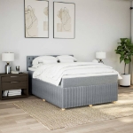 Giroletto a Molle con Materasso Grigio Chiaro 140x200cm Tessuto