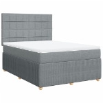 Giroletto a Molle con Materasso Grigio Chiaro 140x200cm Tessuto