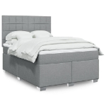 Giroletto a Molle con Materasso Grigio Chiaro 140x200cm Tessuto