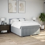 Giroletto a Molle con Materasso Grigio Chiaro 140x200cm Tessuto