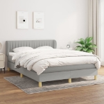 Giroletto a Molle con Materasso Grigio Chiaro 140x200cm Tessuto