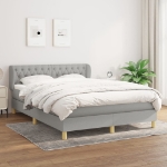 Giroletto a Molle con Materasso Grigio Chiaro 140x200cm Tessuto