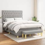 Giroletto a Molle con Materasso Grigio Chiaro 140x200cm Tessuto