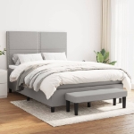 Giroletto a Molle con Materasso Grigio Chiaro 140x200cm Tessuto