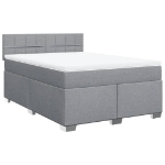 Giroletto a Molle con Materasso Grigio Chiaro 140x200cm Tessuto