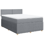 Giroletto a Molle con Materasso Grigio Chiaro 140x200cm Tessuto
