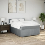 Giroletto a Molle con Materasso Grigio Chiaro 140x200cm Tessuto
