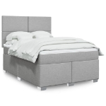 Giroletto a Molle con Materasso Grigio Chiaro 140x200cm Tessuto
