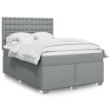 Giroletto a Molle con Materasso Grigio Chiaro 140x200cm Tessuto