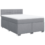 Giroletto a Molle con Materasso Grigio Chiaro 140x200cm Tessuto