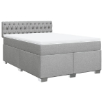 Giroletto a Molle con Materasso Grigio Chiaro 140x200cm Tessuto