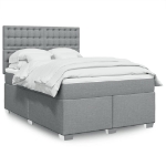 Giroletto a Molle con Materasso Grigio Chiaro 140x200cm Tessuto