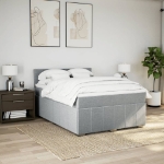 Giroletto a Molle con Materasso Grigio Chiaro 140x200cm Tessuto