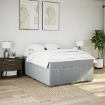 Giroletto a Molle con Materasso Grigio Chiaro 140x200cm Tessuto