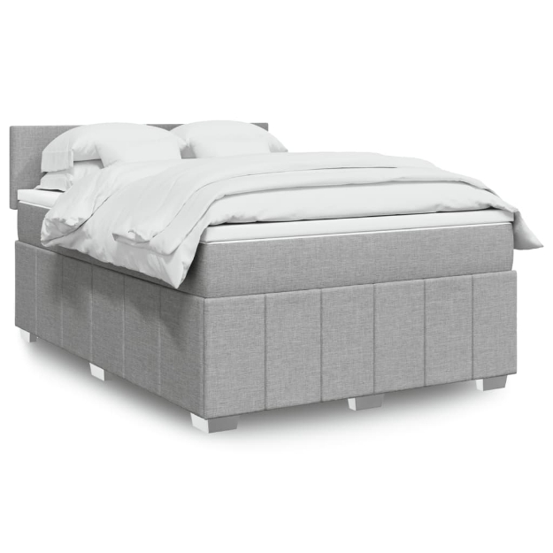 Giroletto a Molle con Materasso Grigio Chiaro 140x200cm Tessuto