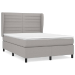 Giroletto a Molle con Materasso Grigio Chiaro 140x200cm Tessuto