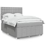 Giroletto a Molle con Materasso Grigio Chiaro 140x200cm Tessuto