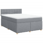 Giroletto a Molle con Materasso Grigio Chiaro 140x200cm Tessuto