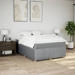 Giroletto a Molle con Materasso Grigio Chiaro 140x200cm Tessuto